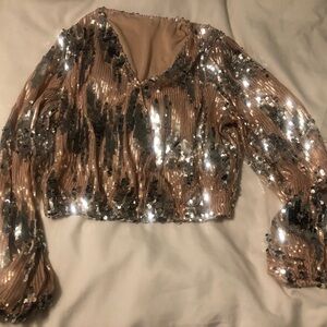 Silver and Gold Sequin Top